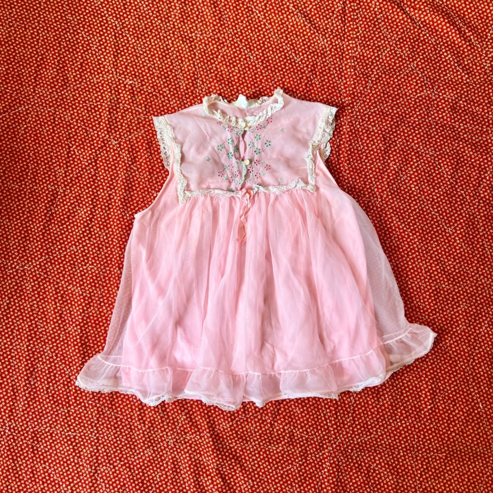 True Vintage 1960s babydoll style pink slip blouse